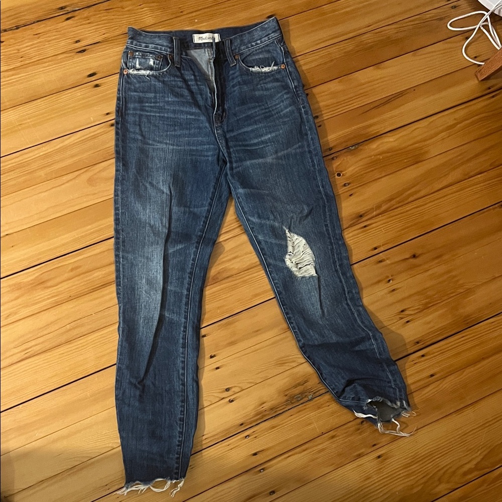 Madewell Dark Blue Straight Leg Jeans